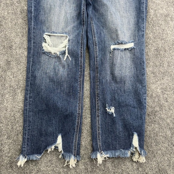 Lovervet by Vervet Jean Womens 30 11 (31x26) Cropped Frayed Hem Distressed Denim - Picture 4 of 13